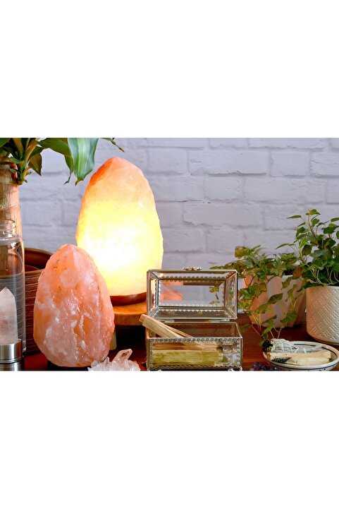 EXENET Himalaya Kristal Tuz Lambası Doğal Şifa Kaynağı Enerji Dengeleyici Mineral Işık İyonizer Sağlık Taşı