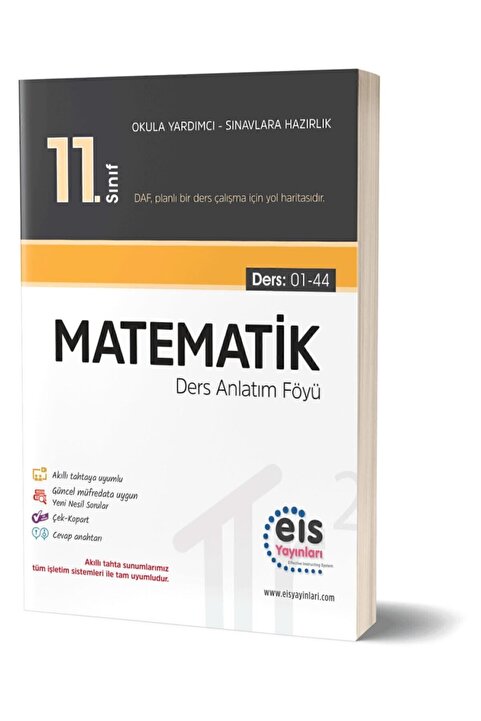 Eis Yayınları 11.sınıf Daf Matematik 2024 Baskı Ders Anlatım Föyü.