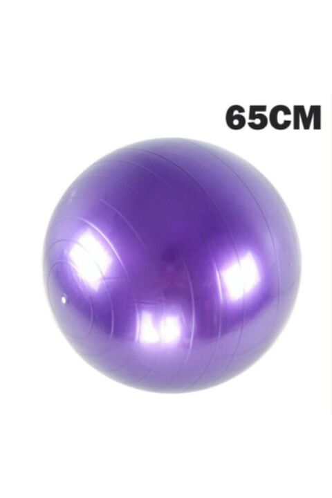 TeknoClass 65 Cm Pilates Topu Fitilli + Pompa Seti Plates Denge Yoga Spor Egzersiz Top Jimnastik Fitness Topu