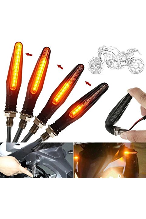 JOLT Motosiklet Aydınlatma Sinyali Takım Sarı Kayan 12 Ledli
