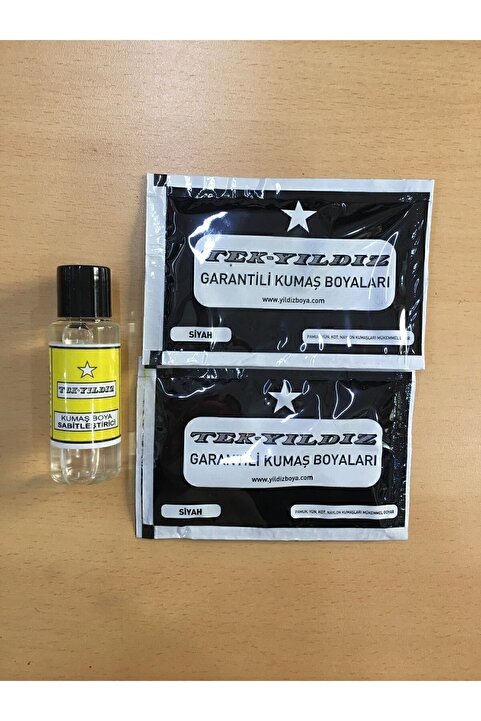 TekYıldız Kumaş Boyası Siyah 2 Paket+sabitleme 1paket