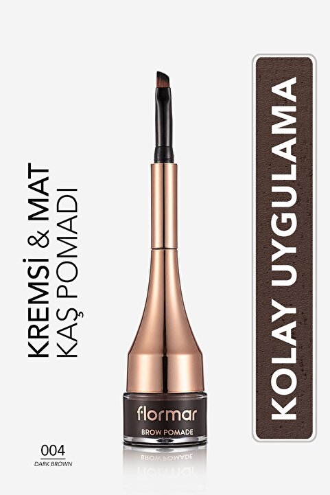 Flormar Yoğun Pigmentli Kalıcı Kaş Pomadı - Brow Pomade - 004 Dark Brown - 8690604572212