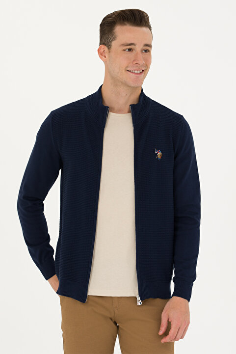 U.S. Polo Assn. Erkek Lacivert Basic Triko Hırka 50268938-VR033