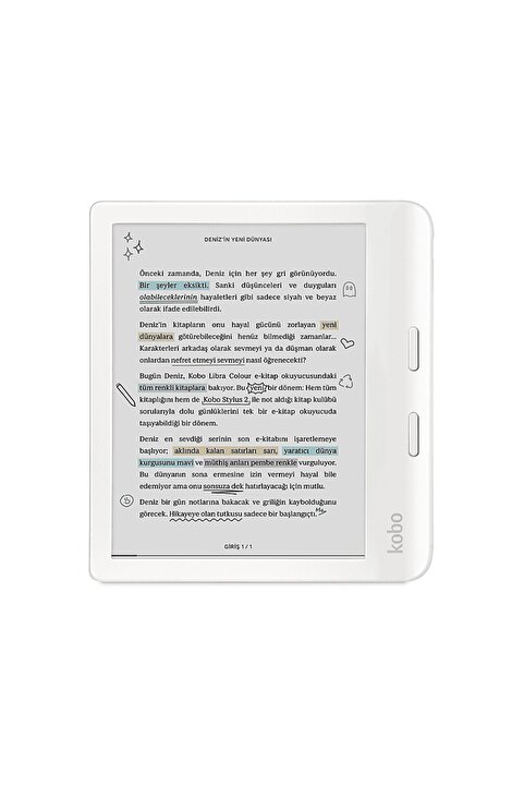 Kobo Libra Colour E-Kitap Okuyucu Beyaz