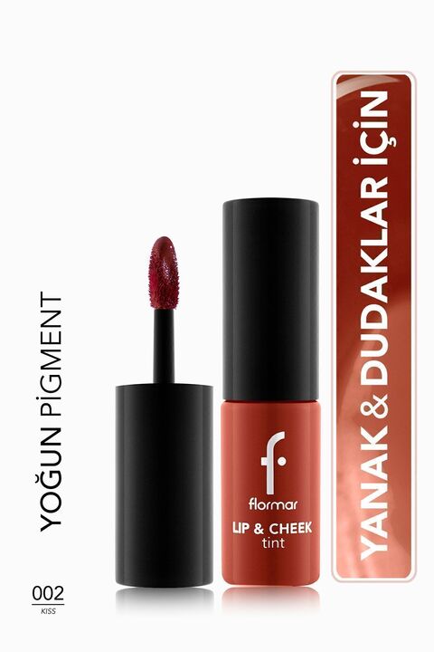 Flormar Uzun Süre Kalıcı Jel Tint (PEMBE) - Lip & Cheek Tint - 002 Kiss Lip & Cheek - 8682536066891