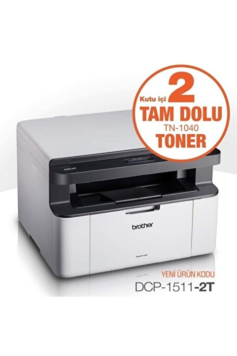 Brother Dcp-1511-2t Lazer Yazıcı Tarayıcı Fotokopi Usb A4 X2 Kutu Içi Toner