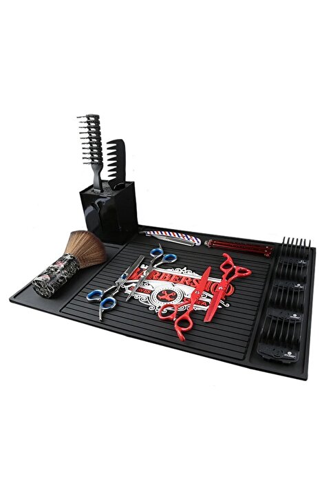 Flexstyle BARBER SHOP Kuaför ve Berberler için Tezgah Üstü Silikon Paspas