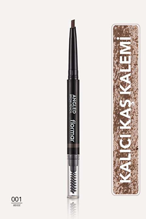 Flormar Açılı Kaş Kalemi Ve Kaş Fırçası (bej) - Angled Brow Pencil - 001 Beige - 8690604572038