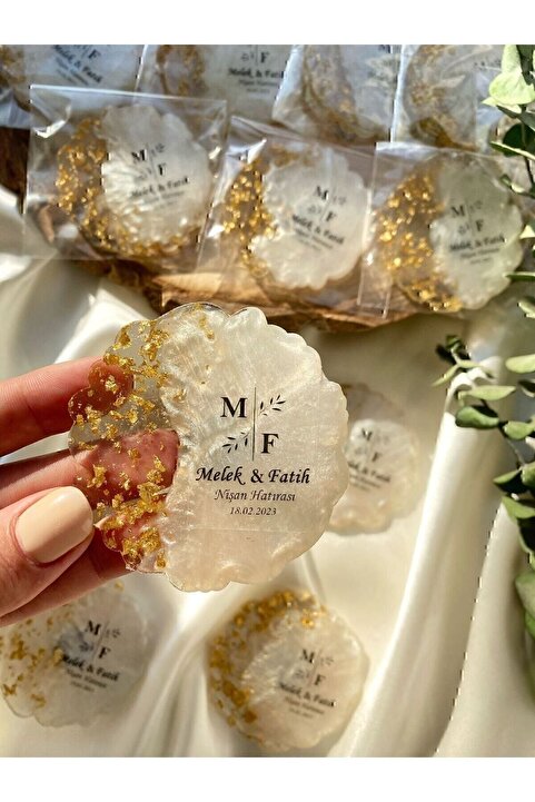 Gami Handmade Epoksi Magnet - 20 Adet Söz Nişan Nikah Düğün Kına Hediyelik Organizasyon