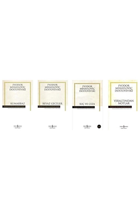 Türkiye İş Bankası Kültür Yayınları Yeraltından Notlar / Suç Ve Ceza / Beyaz Geceler / Kumarbaz (4 Kitap Set)