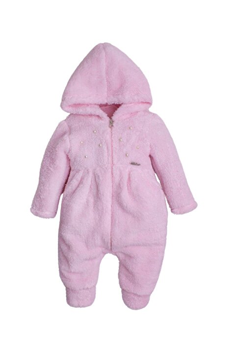 Chicsy Baby Kışlık Tatlı Peluş Pamuklu İncili Kapüşonlu Welsoft Tulum