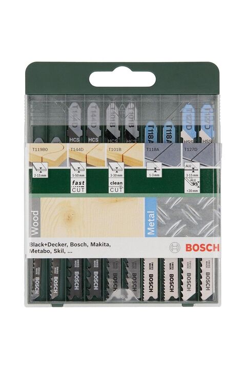 Bosch Ahşap ve Metal için Karışık 10 Parça Dekupaj Testere Seti
