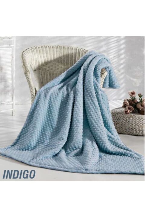 Merinos Pearl Tomurcuk Battaniye Sky Mavi Çift Kişilik