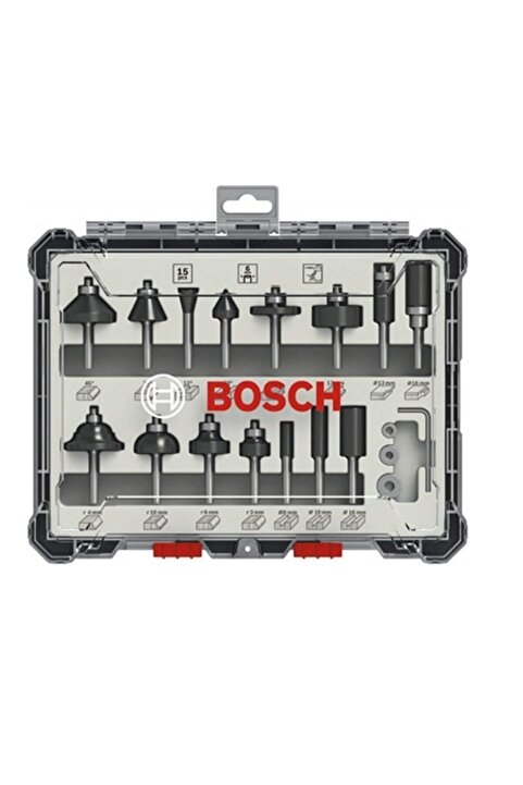 Bosch Freze Seti 15 Parça Karışık 6 Mm (pro) 2607017471