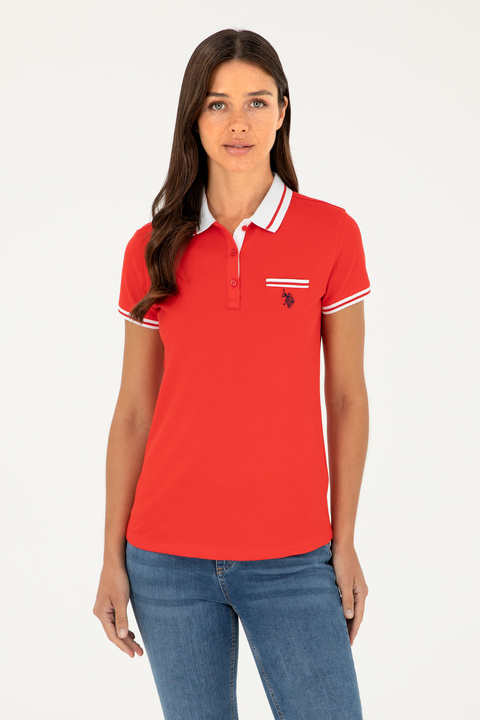 U.S. Polo Assn. Kadın Kırmızı Polo Yaka Tişört 50285842-VR213