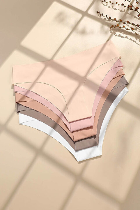 Merry See 5 Li Set Iz Yapmaz Likralı Dikişsiz Lazer Kesim Bikini Slip Külot