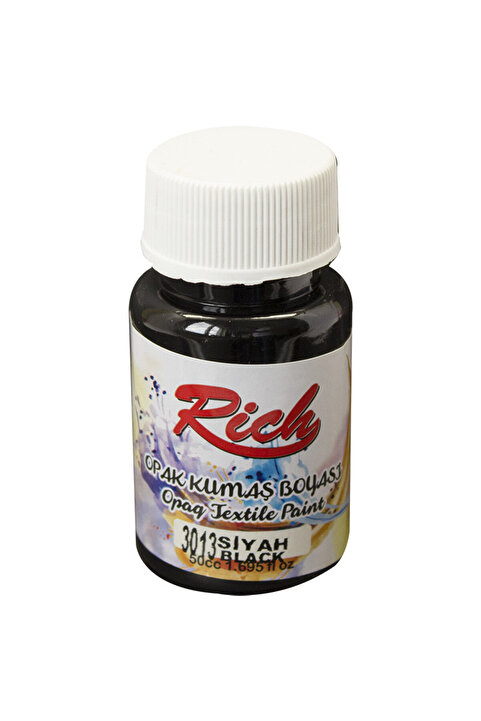 Rich Kumaş Boyası Opak 50 cc Siyah 3013