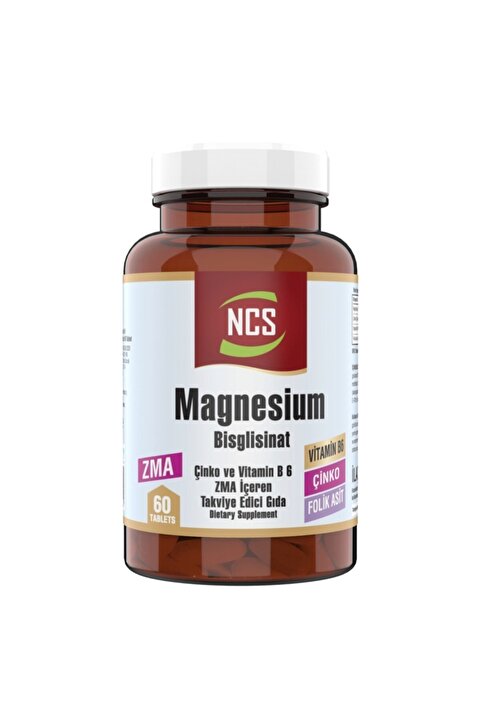 Ncs Zma 60 Tablet Çinko Folic Acid Vitamin B 6 Magnezyum Bisglisinat