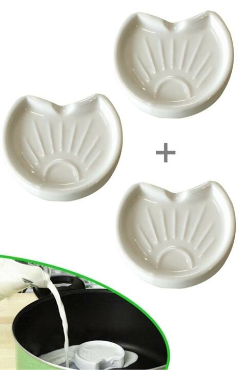 Tilbe Home 3 Adet Süt Taşırmaz Milk Saver Doğal Seramik Porselen Süt Taşma Koruyucu Kaynama Uyarıcı Süt Taşı