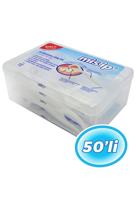 misip MİSİP KÜRDANLI DİŞ İPİ 50 ADET (kare kutulu)