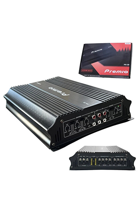 Premio PremioCarboon 3000w pr-38 4x70rms / 2x160rms 4/3/2 Kanal Profesyonel Tesisat Tipi Oto Amfi