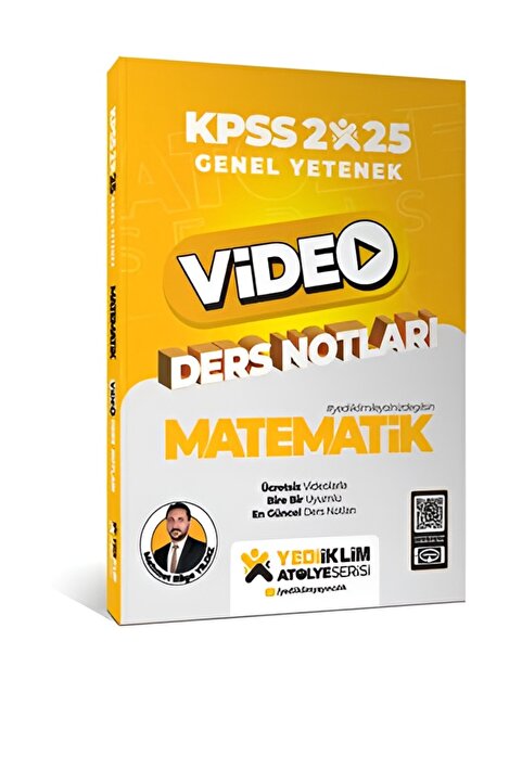 Yediiklim Yayınları 2025 Atölye Serisi Genel Yetenek Matematik Video Ders Notları Mehmet Bilge yıldız