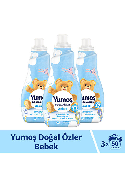 Yumoş Doğal Özler Konsantre Çamaşır Yumuşatıcısı Bebek 1200 ML 50 Yıkama 3 Adet