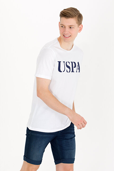 U.S. Polo Assn. Erkek Beyaz Basic Bisiklet Yaka Tişört 50262976-VR013