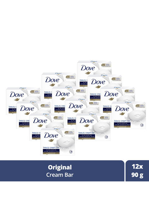 Dove Beauty Cream Bar Katı Güzellik Sabunu Original Nemledirici Etkili 90 g x12