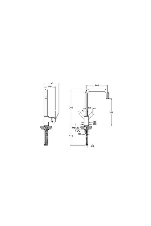 Artema Flo S A42103 Eviye Mutfak Bataryası, Krom