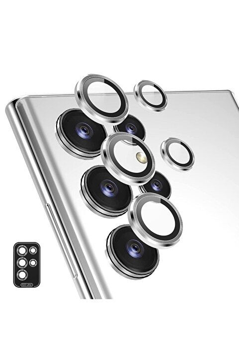 Fibaks Samsung Galaxy S23 Ultra 5 Parça Kamera Lens Koruyucu Cam Kamera Koruma Kılıf