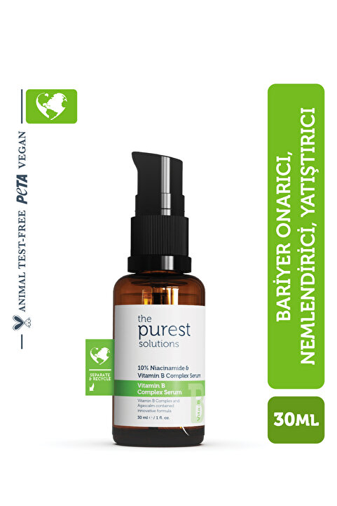 The Purest Solutions Yenileyici Ve Yatıştırıcı B Vitamini Cilt Bakım Serumu 30 ml (%10 Niacinamide + Provitamin B5)