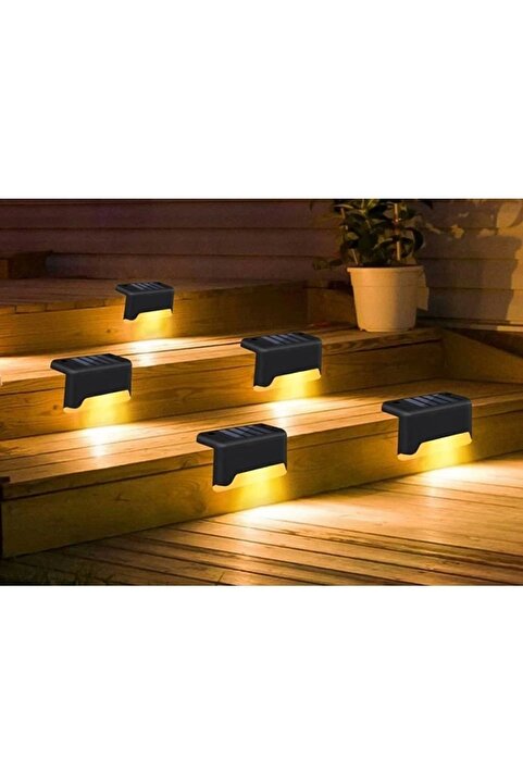 Unichrome 4 Adet L Solar Led Güneş Enerjili Su Geçirmez Köşebent Led Işık Merdiven Veranda Bahçe Aydınlatma