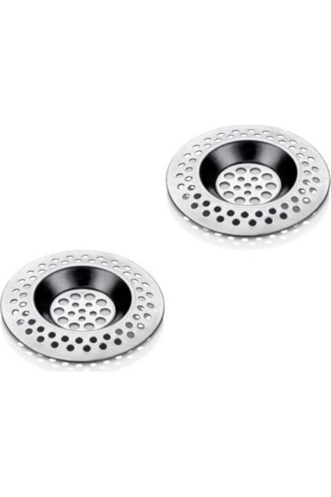 easyso Paslanmaz Metal 2'li Yuvarlak Mutfak Lavabo Içi Gider Süzgeci, Banyo Evye Deliği Çöp Tıkacı