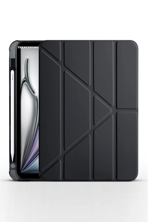 TEKNETSTORE İpad Air 11" M3 (2025) / M2 (2024) / Air 10.9" (2022/2020) Kılıf Kalem Şarj Bölümü Uyku Modu Standlı