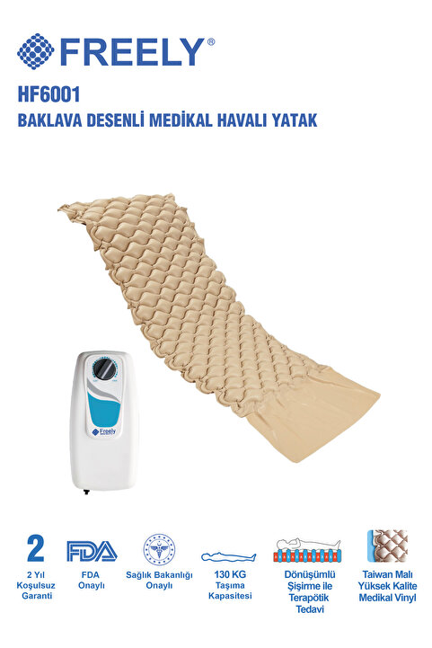 Freely Baklava Tipi Havalı Yatak ( Hasta Yatağı)