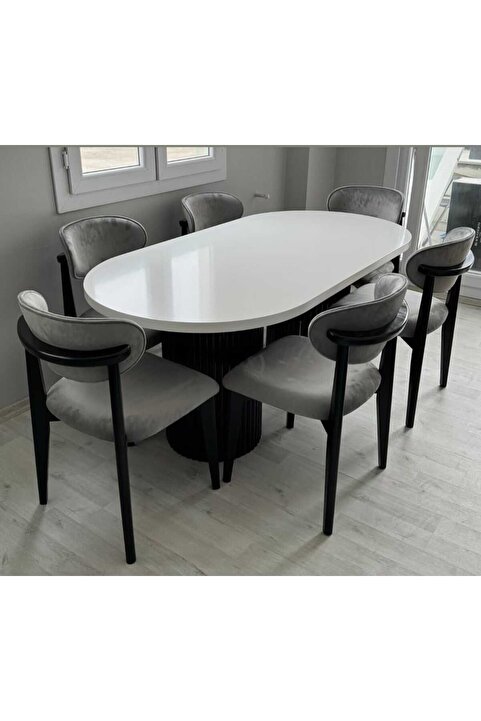 KARMOB Oval Salon Yemek Masası (sadece görseldeki masa verilecektir)