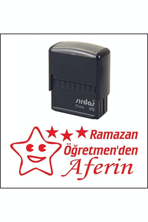 sırdaş Aferin Öğretmen Kaşesi (Siyah Kasa-Kırmızı Mürekkep) (912 Model)