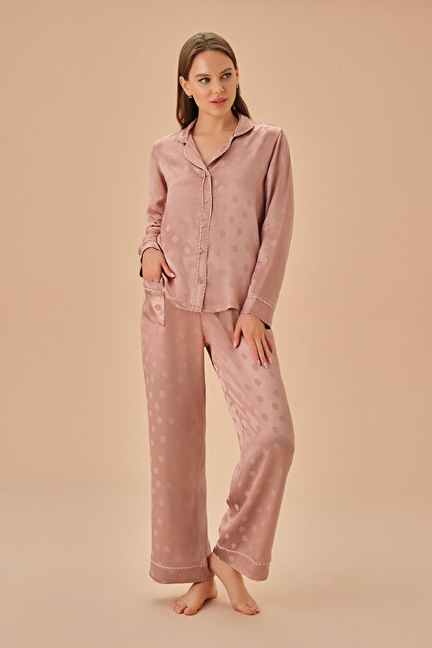 Suwen Pointy Gömlek Yaka Pijama Takımı