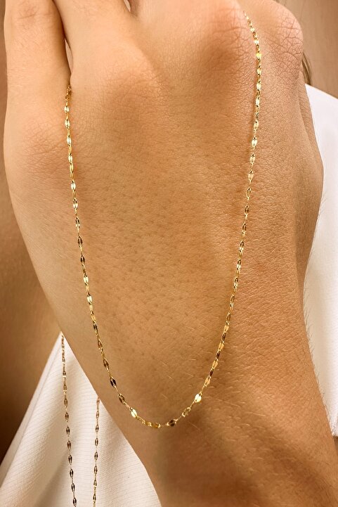 KRAFTIVA JEWELRY 14 Ayar Altın İnce Aynalı Zincir Kolye