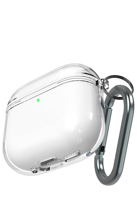 KVK PRİVACY Airpods 4. Nesil Kulaklık Kılıfı Silikon 2024 Kancalı Kılıf Şeffaf