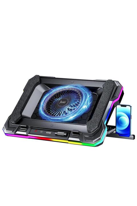 Juo Yeti 2200RPM RGB Işıklı Led Display Gaming Laptop Notebook Soğutucu Stand