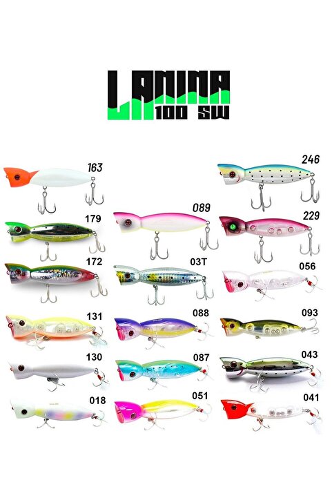 Fujin La-Nina Maket Balık Su Üstü Popper 179 UV Green Sardine