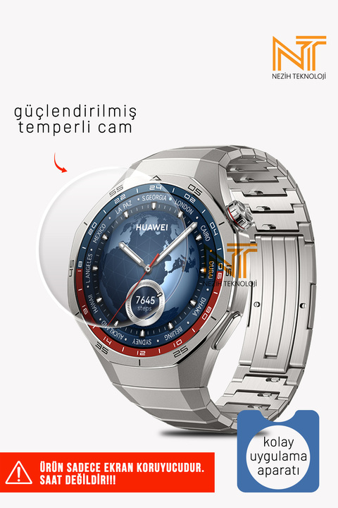 Nezih Case Huawei Watch Gt5 Pro / Gt6 Pro 46mm Uyumlu Güçlendirilmiş Temperli Cam Ekran Koruyucu
