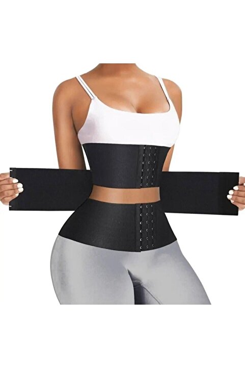 SWEAT FAST Agraflı Latex Bel Korse Kum Saati Sıkılaştırıcı Korse