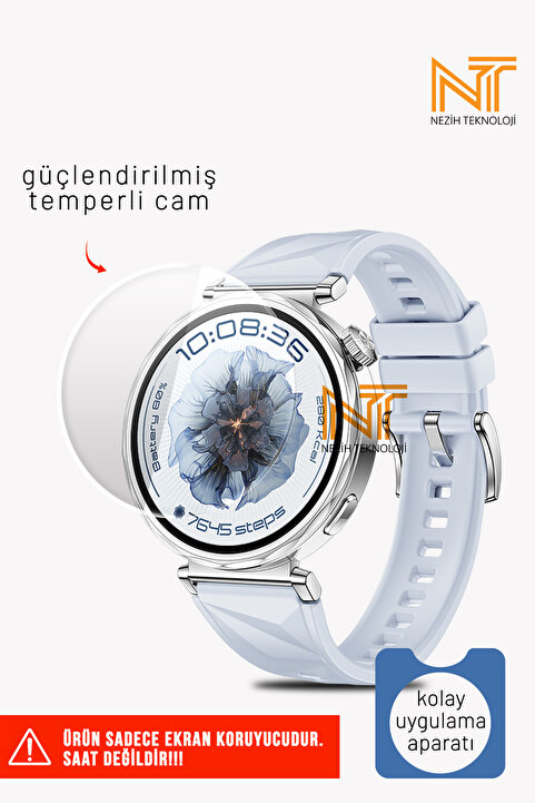 Nezih Case Huawei Watch Gt4 / Gt5 / Gt6 41mm Uyumlu Güçlendirilmiş Temperli Cam Ekran Koruyucu