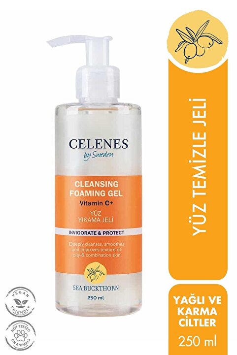 Celenes by Sweden Aydınlatıcı Ve Cilt Tonu Eşitleyici Sea Buckthorn Yüz Yıkama Jeli Yağlı Ve Karma Ciltler 250 ml