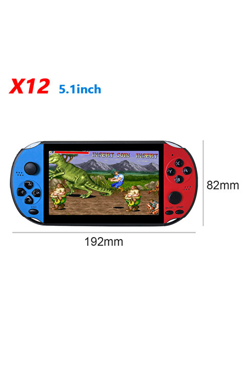 Genel Markalar X12 PLUS/X12 El Oyun Konsolu 7.1/5.1 inç HD Ekran Taşınabilir Retro Video Oyun Oynatıcısı Yapı...