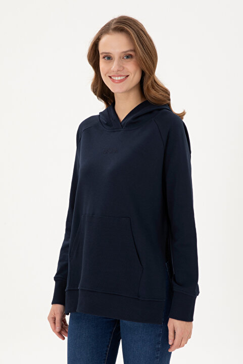 U.S. Polo Assn. Kadın Lacivert Kapüşonlu Sweatshirt 50296944-VR033