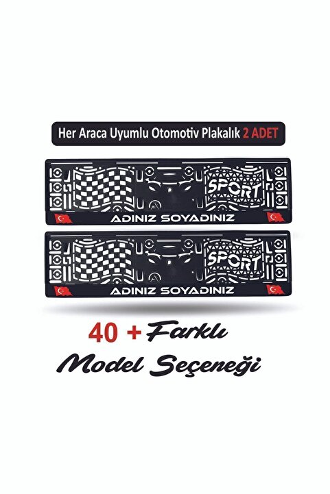 Genel Markalar Kişiye Özel Isimli Plakalık 2 Adet Her Araç Için Uygun Plakalık